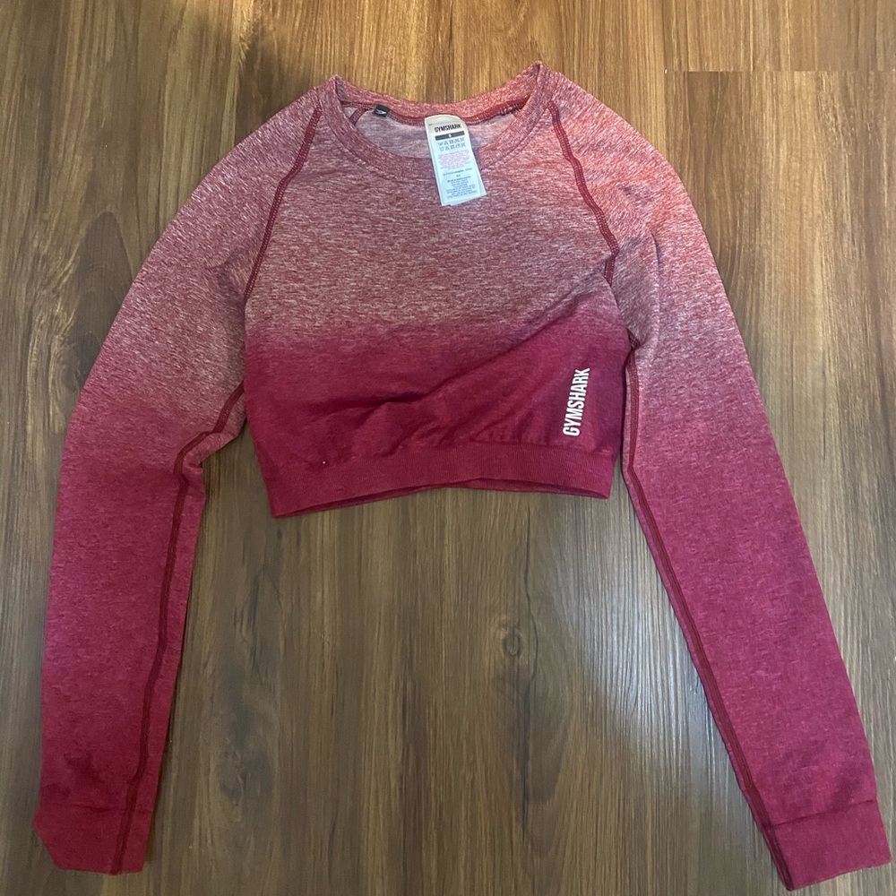 Small- Gymshark ombré burgundy adapt crop top